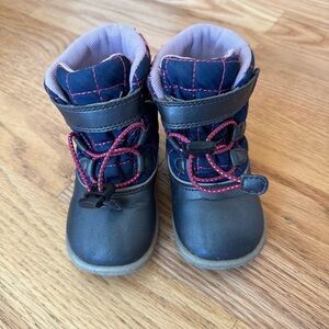 See Kai Run Kids Navy and Pink Boots Toddler 6